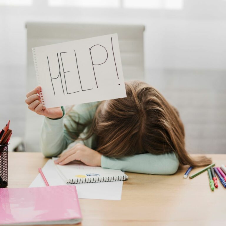 little-girl-holding-help-message-on-white-paper